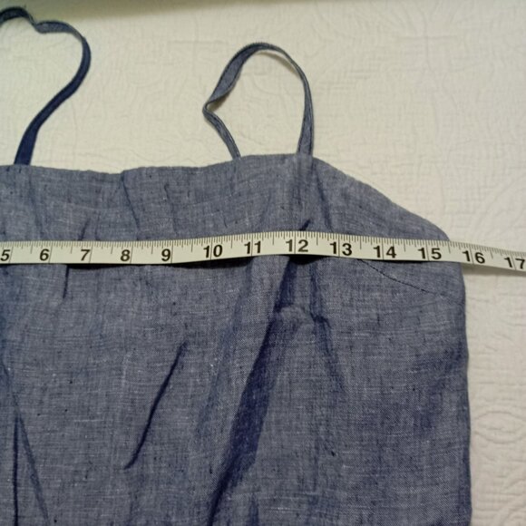 Cynthia Rowley Romper Blue 100% Linen Womens Adjustable Straps Size 6 - Picture 9 of 9